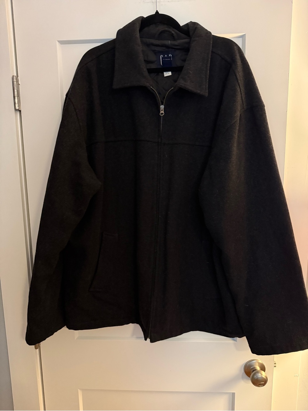 GAP Men’s XXL Wool Blend Full Zip Jacket Charcoal Gray Lined